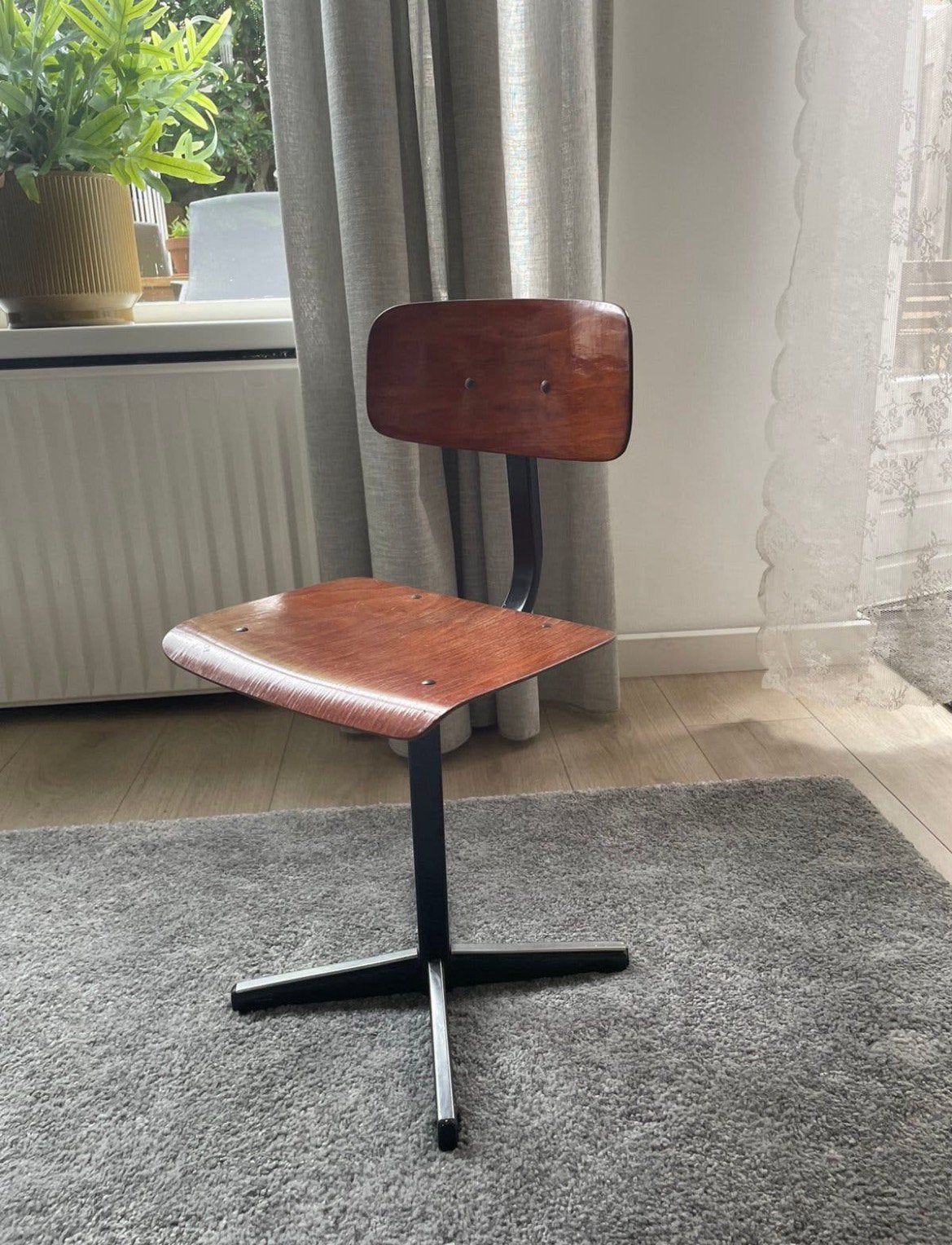 vintage industriële schoolstoel / kinderstoel, Ophalen, Gebruikt, Stoel(en)