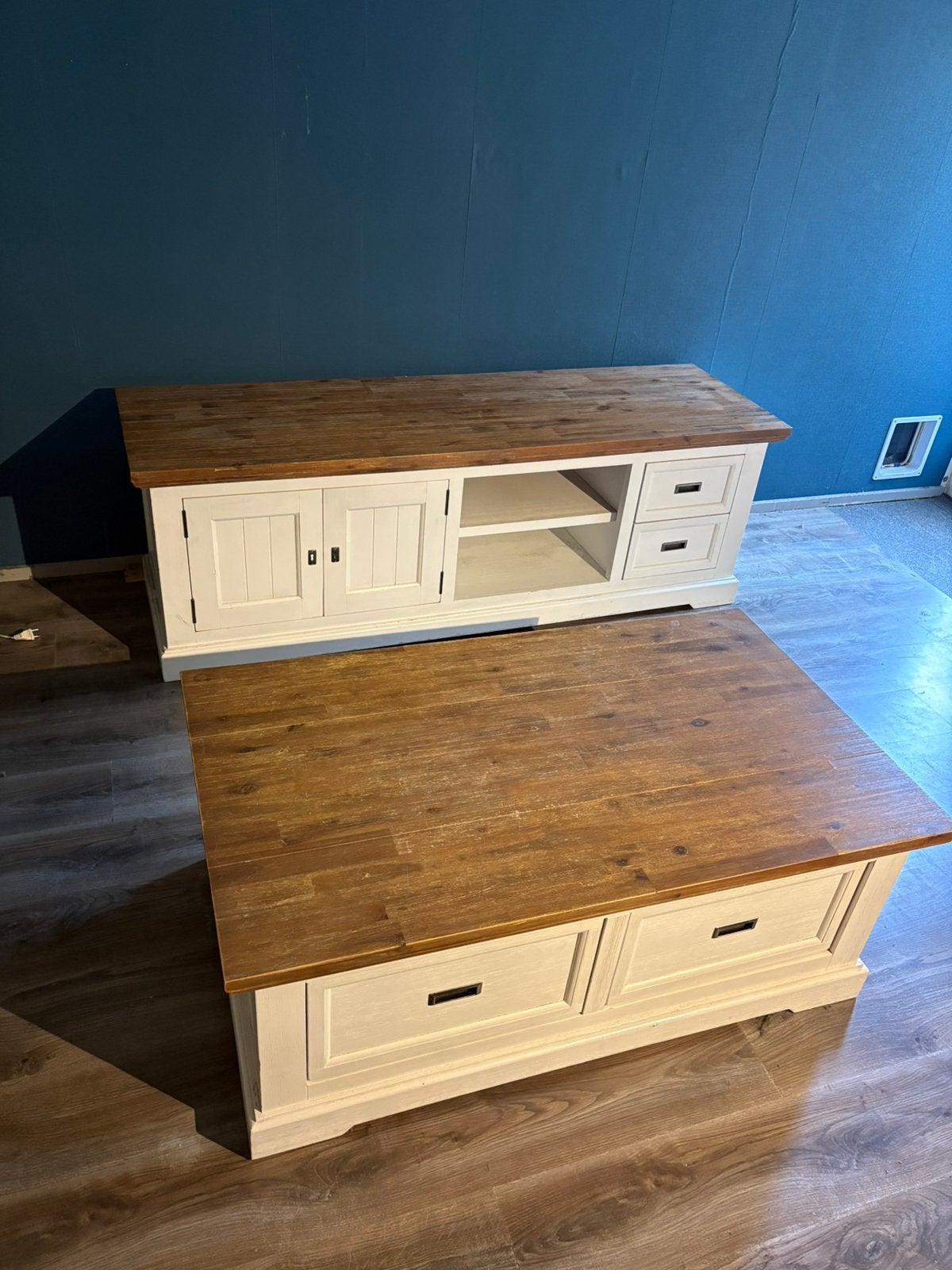 Salontafel en tv meubel Van Bommel echt hout, Ophalen, Zo goed als nieuw