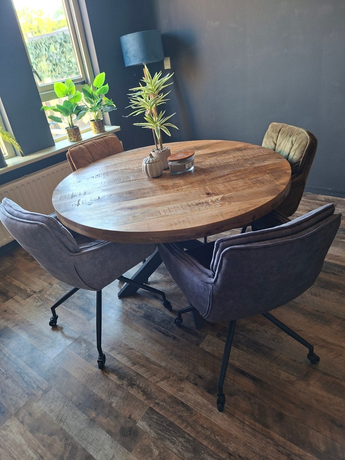 Mooie eethoek, Huis en Inrichting, Ophalen, Zo goed als nieuw, Modern, Industrieel, 4 tot 6 stoelen