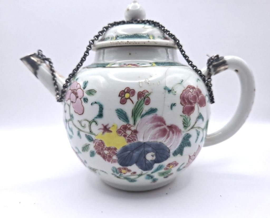 Chinees porselein familie rose theepot, Antiek en Kunst, Ophalen of Verzenden