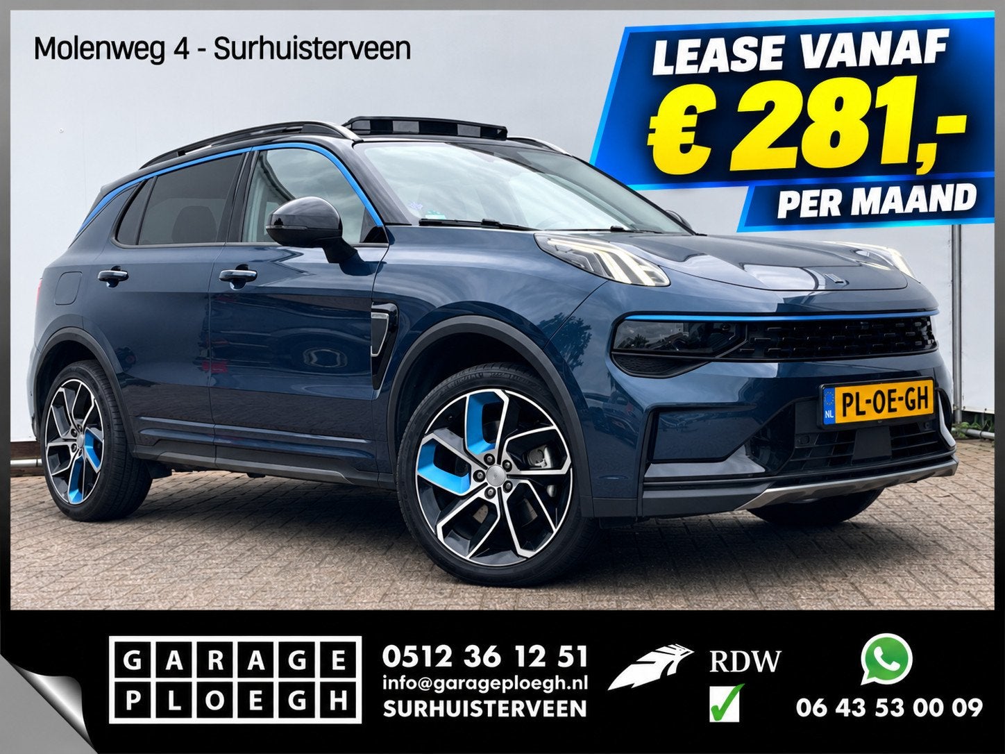 Lynk & Co 01 1.5 PHEV 262PK Adapt.Cruise 360° Cam Carplay Z, Auto's, Euro 6, Blauw, 120 €/maand, Origineel Nederlands