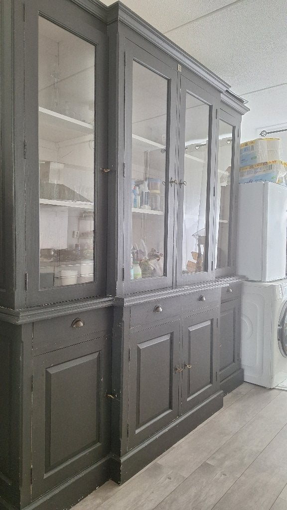 Riviera Maison Buffetkast / Vitrinekast – Massief hout, Huis en Inrichting, Ophalen, Gebruikt, 25 tot 50 cm, 200 cm of meer