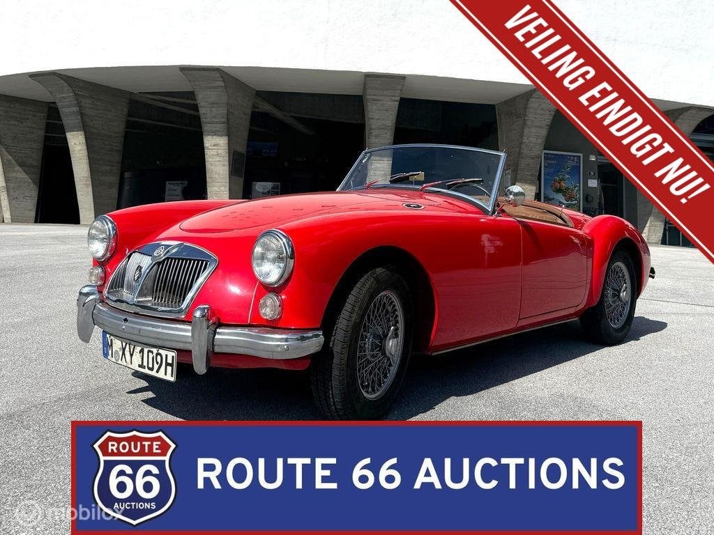 MG MGA Cabriolet | 1961 | Route 66 Auctions, Auto's, Overige carrosserieën, Zwart, Bedrijf, Handgeschakeld