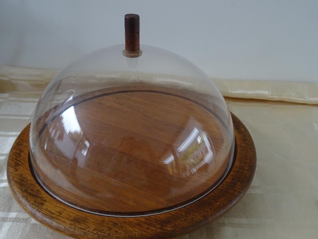 Digsmed draaiplateau vintage teakhout DIGSMED schaal kaas, Ophalen of Verzenden, Huis en Inrichting