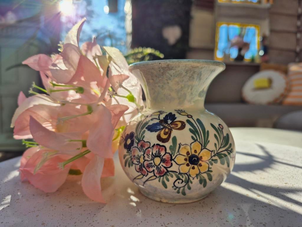 Vintage Gouds Plateel Vaasje - Tiko Jaren '50/'60, Ophalen of Verzenden