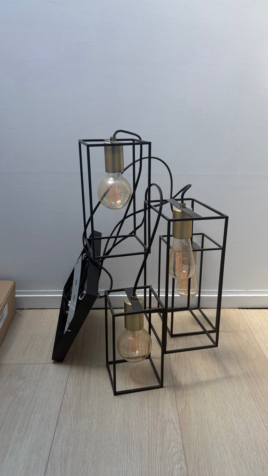 Hangkamp Vani 4-lichts - zwart (incl. lampen), Ophalen, Zo goed als nieuw, Metaal, E27 (groot)