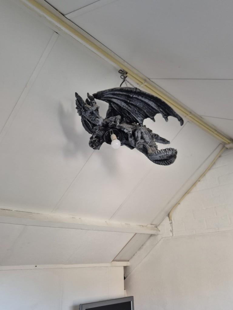 Unieke Hangende Drakenlamp, Ophalen, Kunststof, 50 tot 75 cm, Zo goed als nieuw
