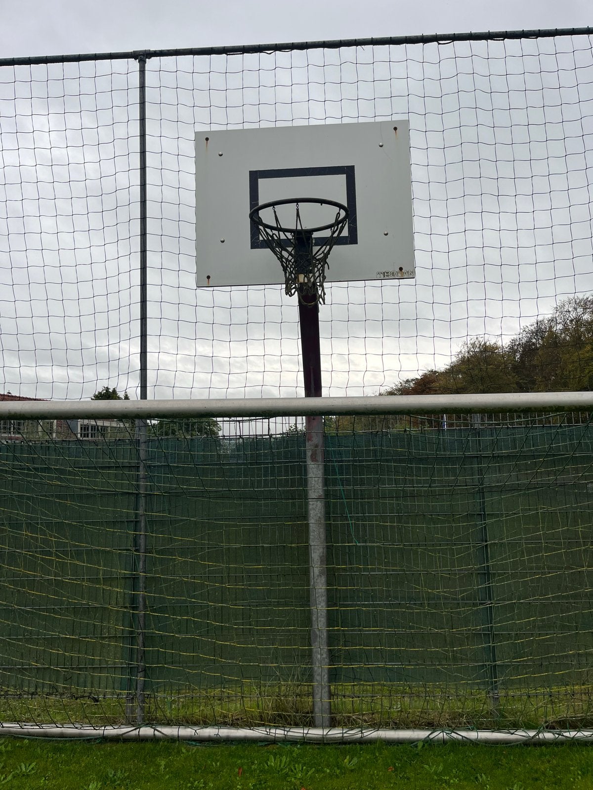 Verzinkte Basketbalpaal met Bord en Ring - Officiële Afmetin, Ophalen, Gebruikt, Ring, Bord of Paal