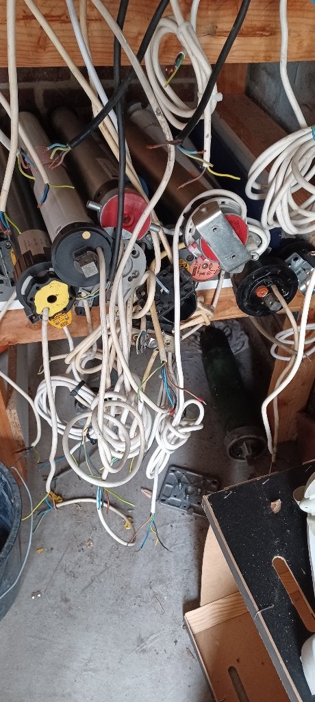 "DIKKE" Buismotoren voor zonwering en rolluiken, Tuin en Terras, Zonneschermen, Ophalen, Gebruikt, Knikarmscherm, Elektrisch