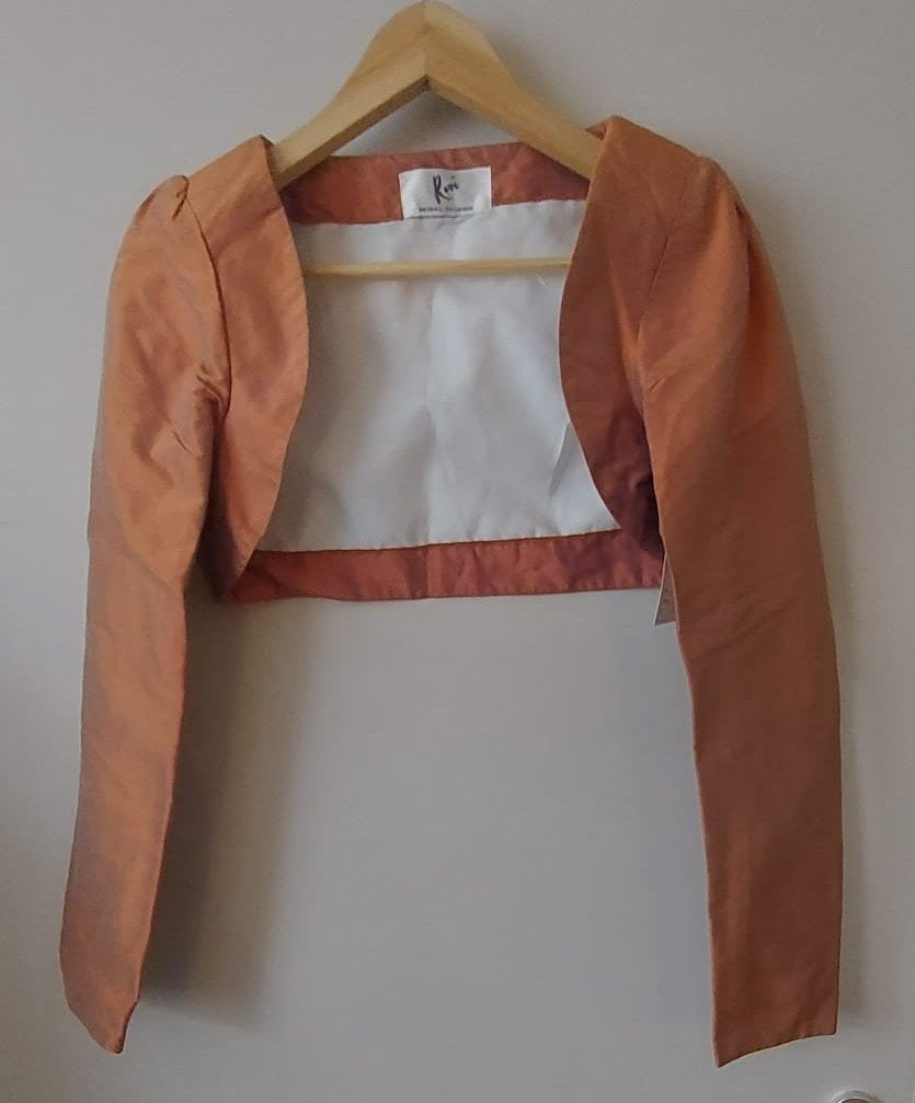Rovi Bridal Fashion koperkleurige / oranje bolero, maat 38, Maat 38/40 (M), Overige typen, Overige kleuren, Ophalen of Verzenden