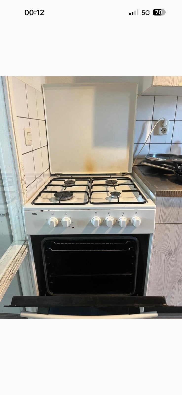 Gasfornuis 86/54 nag ook bezorgd worden, Witgoed en Apparatuur, Fornuizen, Zo goed als nieuw, Gas, Vrijstaand, 85 tot 90 cm