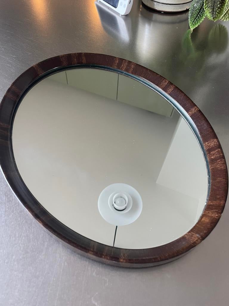 Ronde / ovalen vintage mid century spiegel, Ophalen, Minder dan 50 cm, Zo goed als nieuw, Minder dan 100 cm