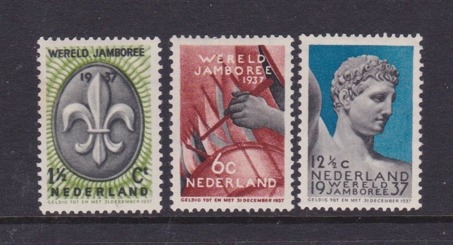 TSSKavel640025 Nederland Pf met pl minr 301-303 scouting, Postzegels en Munten, Postzegels | Nederland, Ophalen, T/m 1940, Postfris