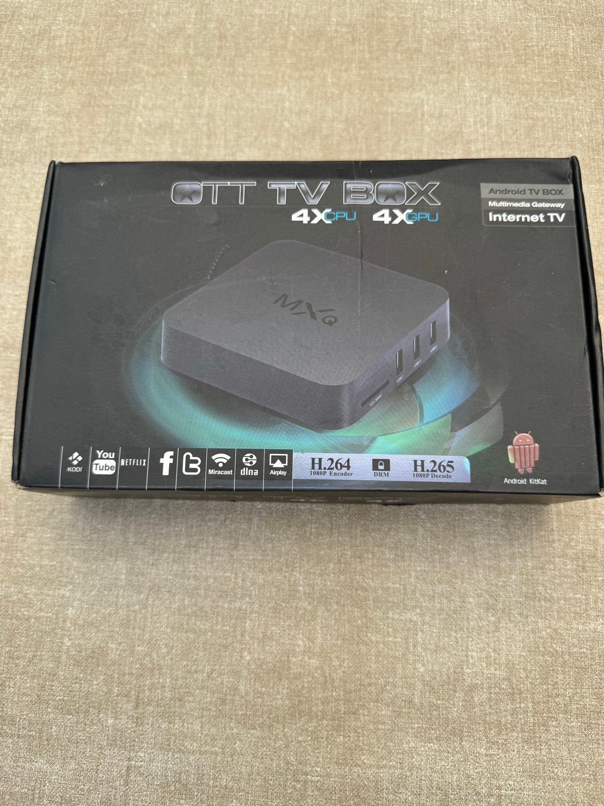 MXQ OTT TV Box 4K Android TV Box Multimedia Gateway, Ophalen of Verzenden, Zo goed als nieuw, HDMI, Zonder harde schijf