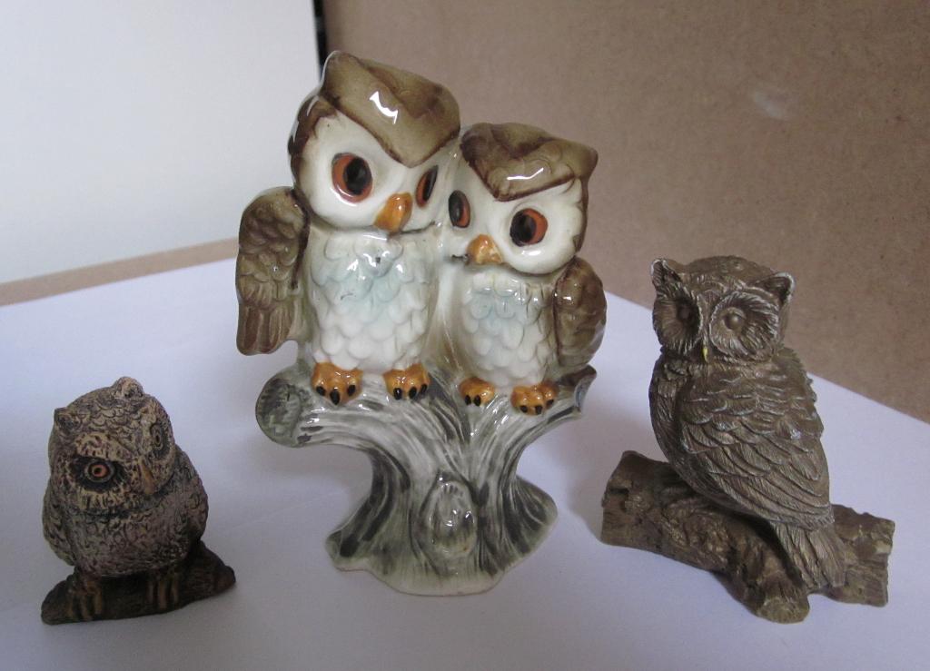UIL UILEN - SET VAN 3 BEELDJES VAN EEN UIL, Verzamelen, Beelden en Beeldjes, Zo goed als nieuw, Dier, Verzenden