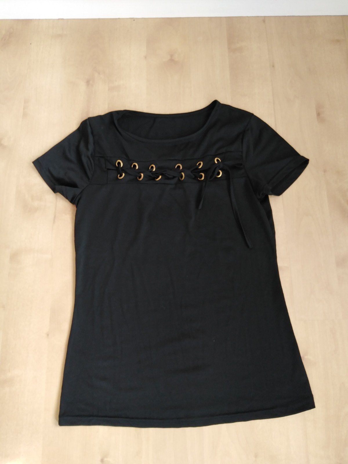 Leuk zwart T-shirt, Zwart, Ophalen of Verzenden, Zo goed als nieuw, Korte mouw