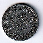 100  francs  1971  Gabon. km. 12, Ophalen of Verzenden, Overige landen, Losse munt
