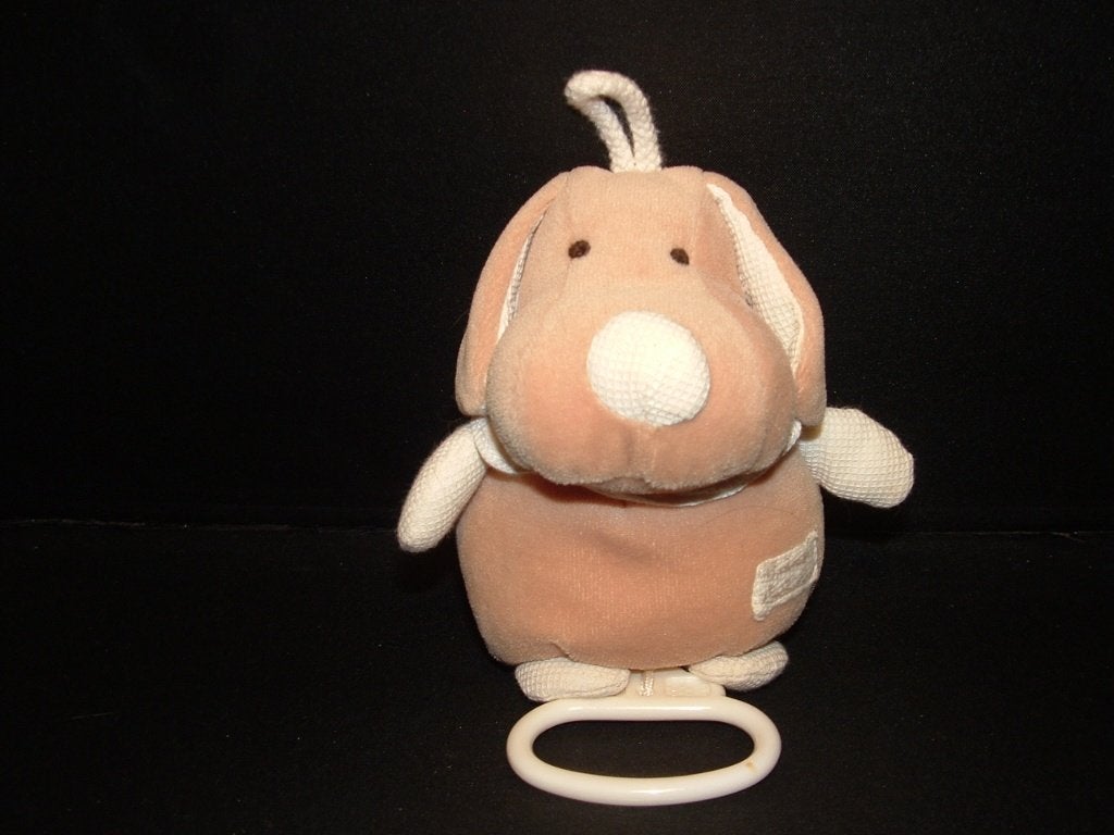 TIAMO HOND MUZIEKDOOS VELOURS BEIGE MET WITTE, Verzenden, Nieuw, Overige typen
