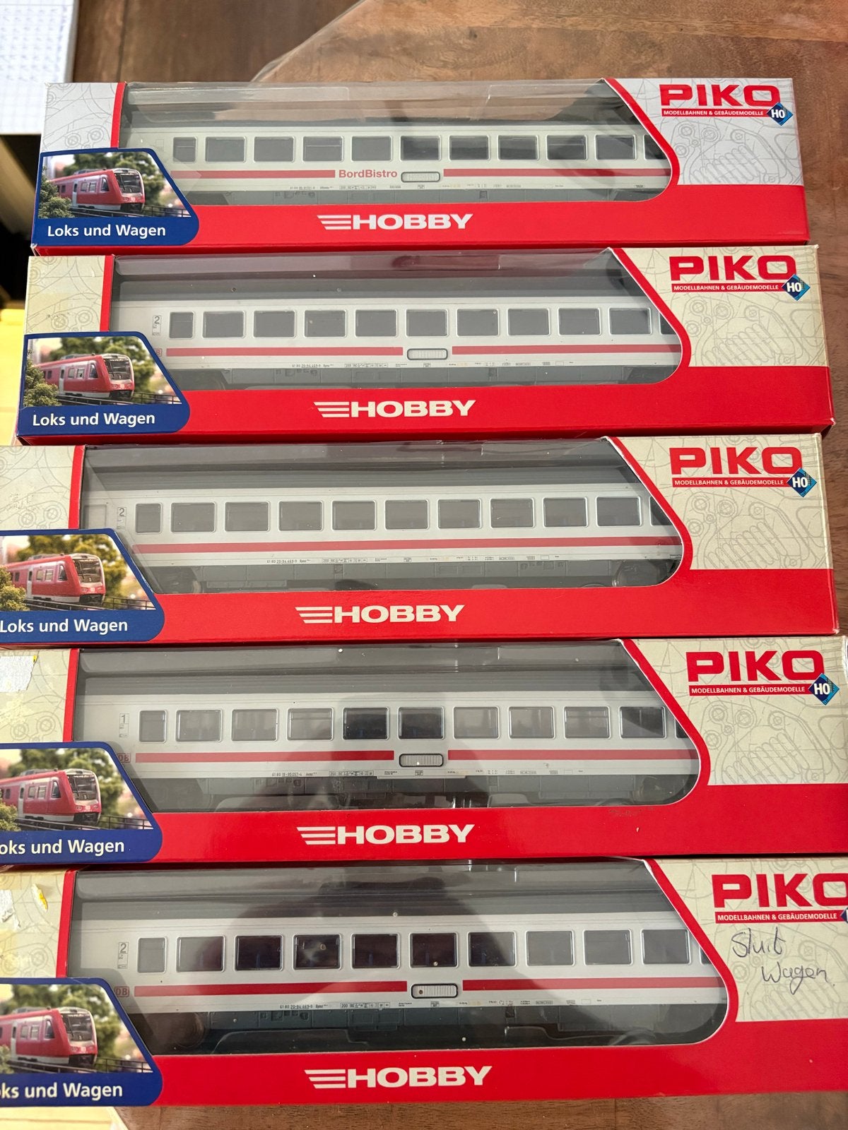 Piko H0 IC-rijtuigen set - 5 stuks, Gelijkstroom, Wagon, Zo goed als nieuw, Analoog