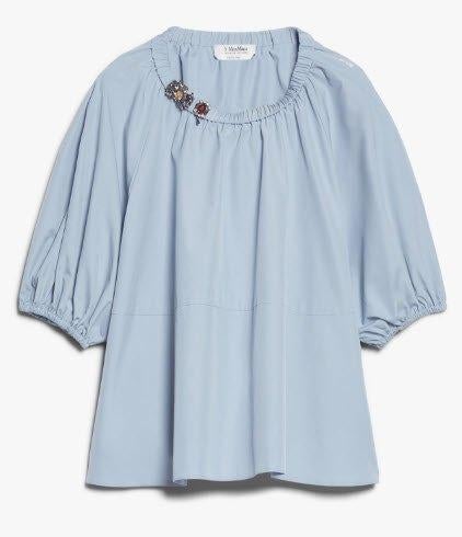S Max Mara Lichtblauwe Blouse, maat 42, Zo goed als nieuw, Verzenden, Blauw, Maat 42/44 (L)