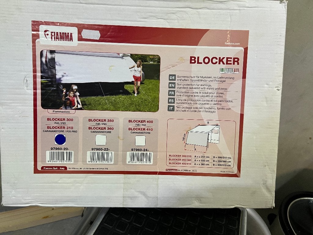 Fiamma Blocker 300/310 Zonwering voor Luifel, Caravans en Kamperen, Ophalen, Zo goed als nieuw