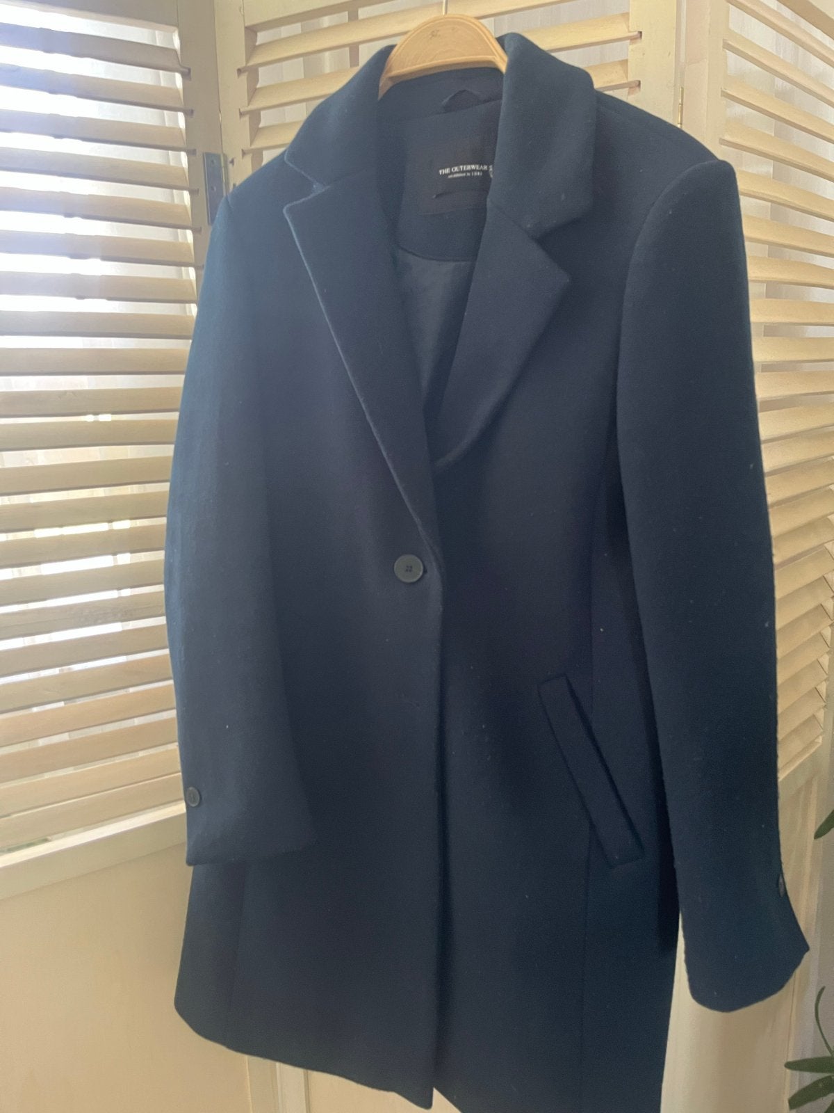 Donkerblauwe wollen jas van C&A, maat M, Kleding | Dames, Jassen | Winter, Ophalen, Zo goed als nieuw, Maat 38/40 (M), Blauw