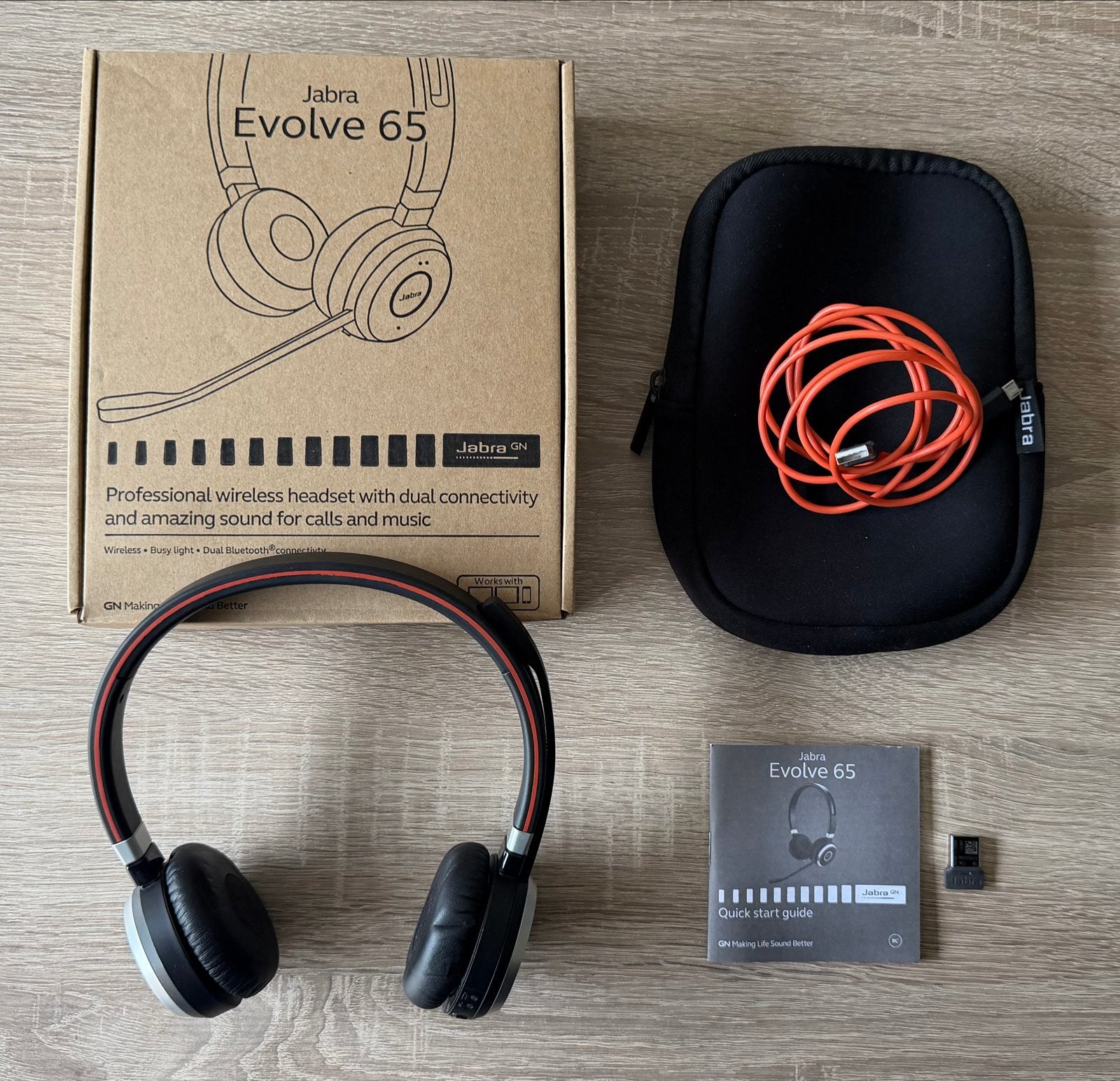 Jabra Evolve 65 (goede staat!), Audio, Tv en Foto, Gebruikt, Draadloos, On-ear, Ophalen of Verzenden