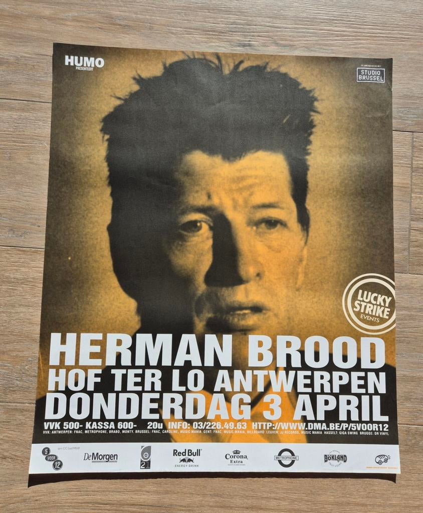 Herman Brood Poster - Hof Ter Lo Antwerpen, Verzamelen, Ophalen of Verzenden, Zo goed als nieuw, Muziek