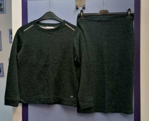 Esprit casual setje: koker rok + sweater zwart glim S 37305