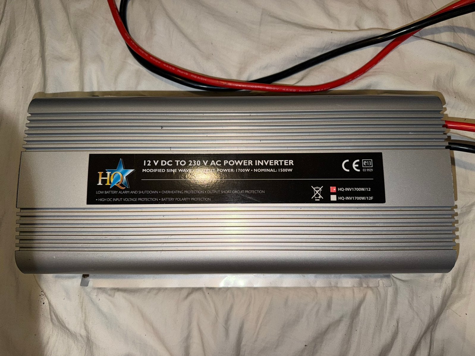 HQ omvormer/inverter HQ-INV1700W/12, Ophalen of Verzenden, Gebruikt