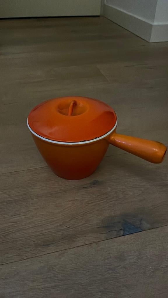 Le Creuset LN16 Gietijzeren pan Oranje, Ophalen of Verzenden, Gebruikt, Gietijzer