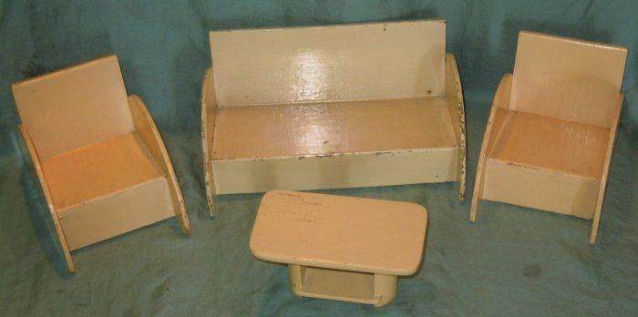 Vintage houten poppen meubels, Ophalen of Verzenden