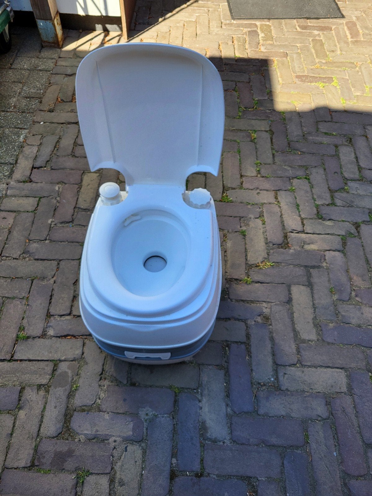 Draagbare WC met doorspoelfunctie - Ideaal voor camping, Ophalen of Verzenden, Gebruikt
