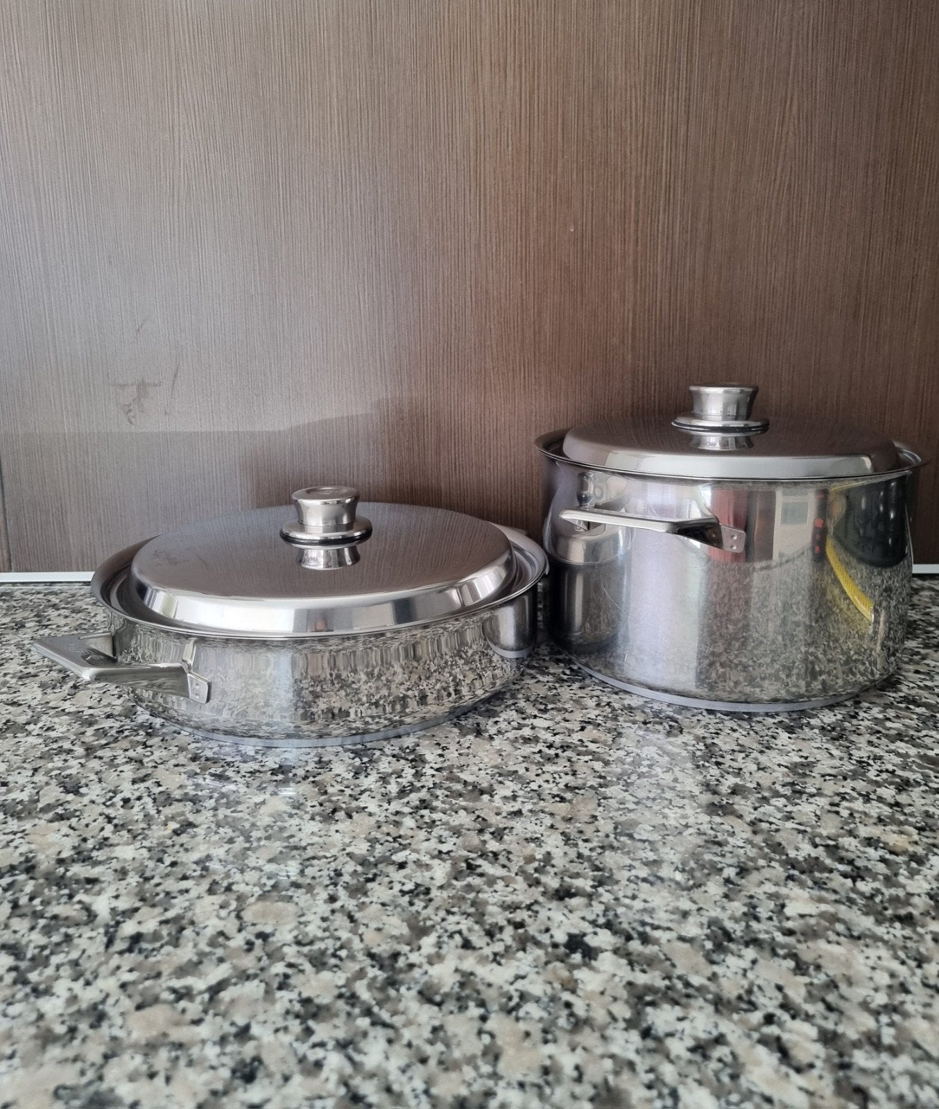 Simens pannenset., Met handvatten, Pannenset, Ophalen of Verzenden, Zo goed als nieuw