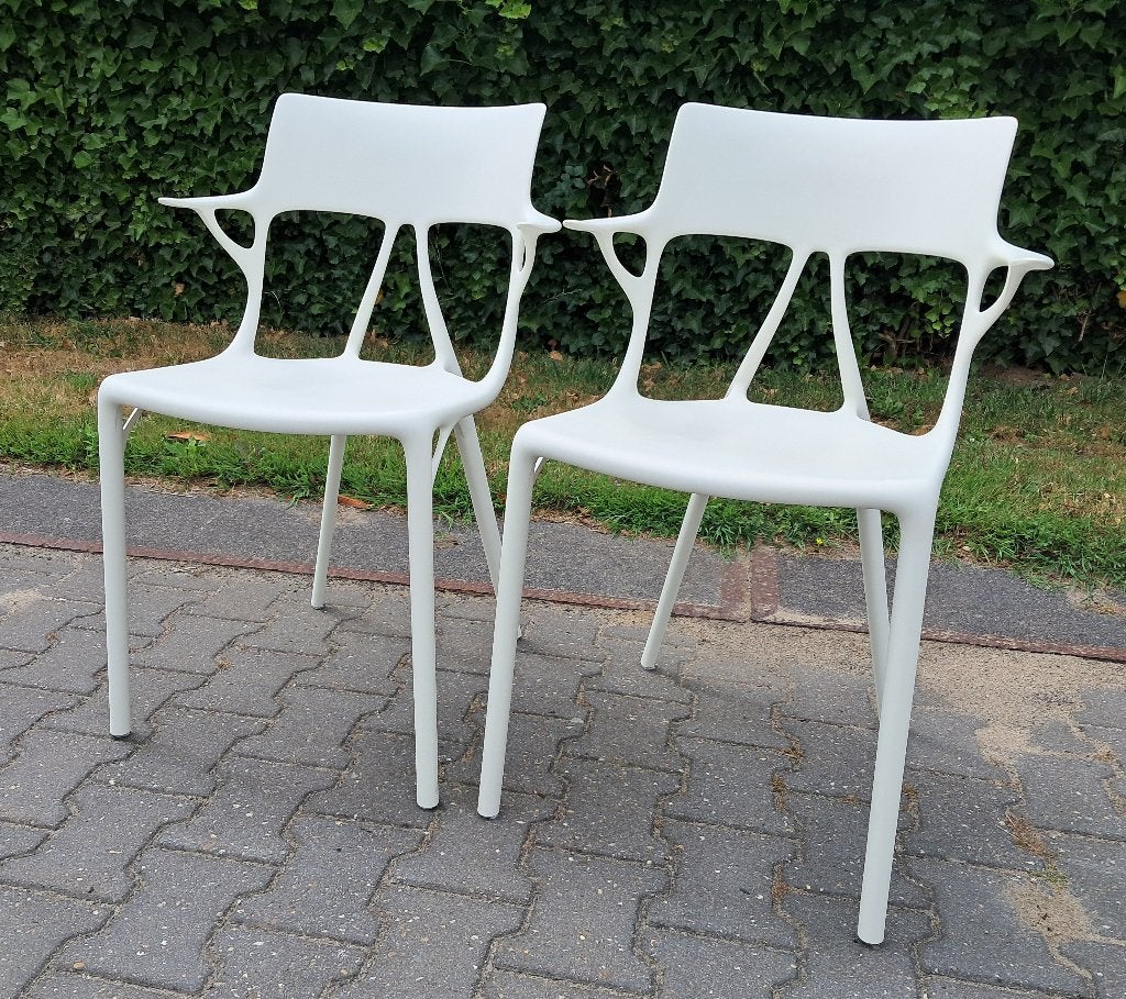 2 AI stoelen Kartell ontwerp Philippe Starck, Ophalen, Kunststof, Gebruikt, Twee