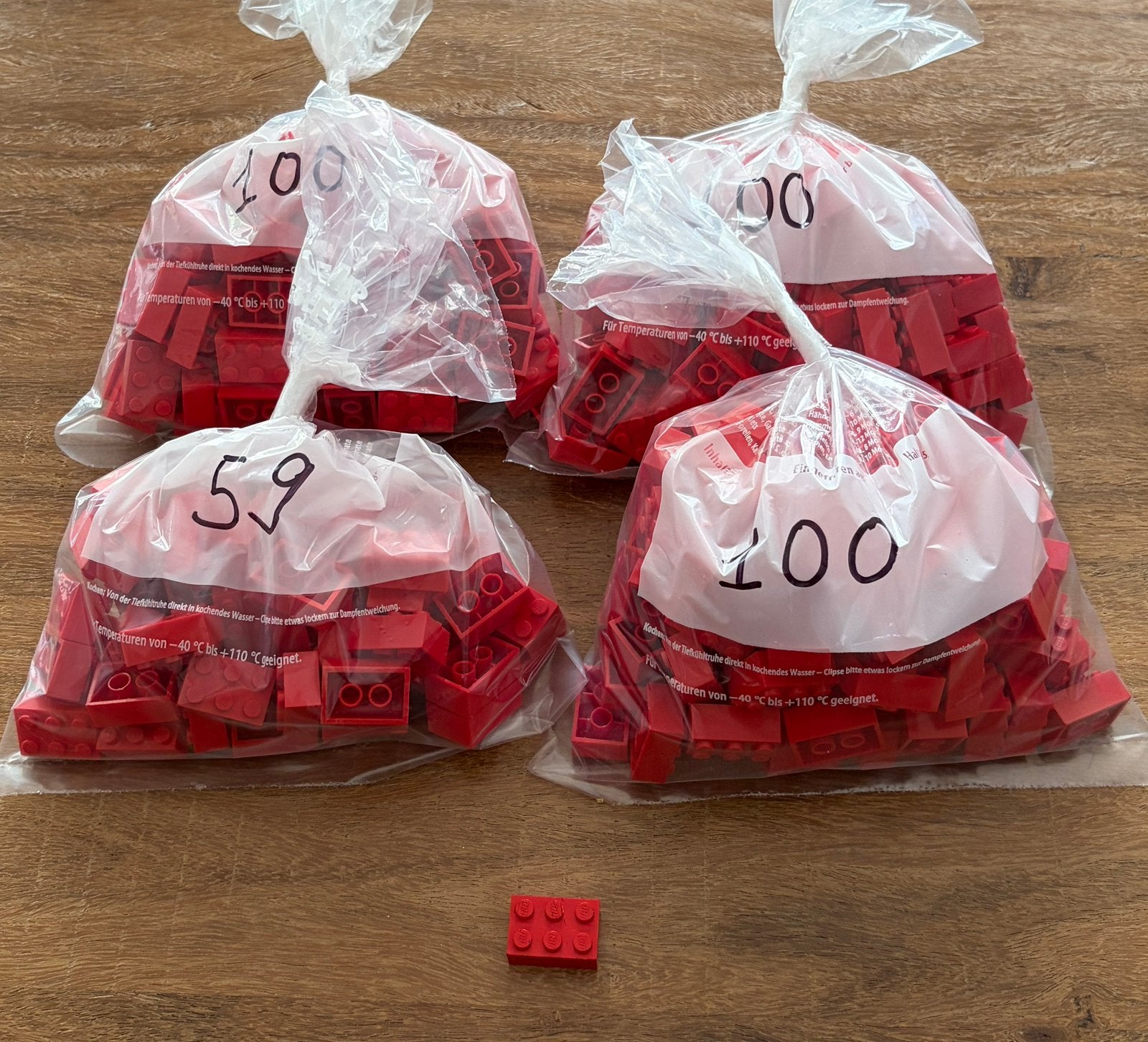Rode LEGO blokjes  2 x 3 (359 st), Ophalen of Verzenden