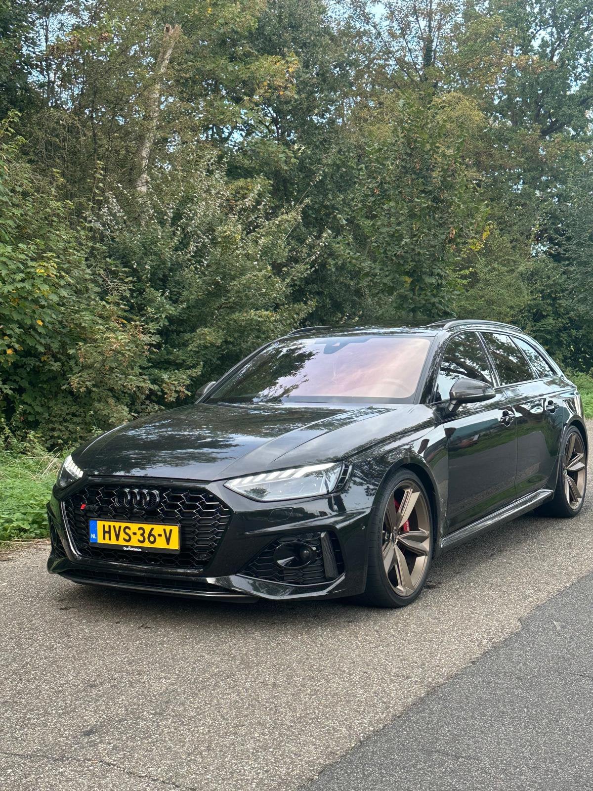 Audi Rs4 avant 2021, Auto's, Automaat, Parkeerassistent, Zwart, Leder
