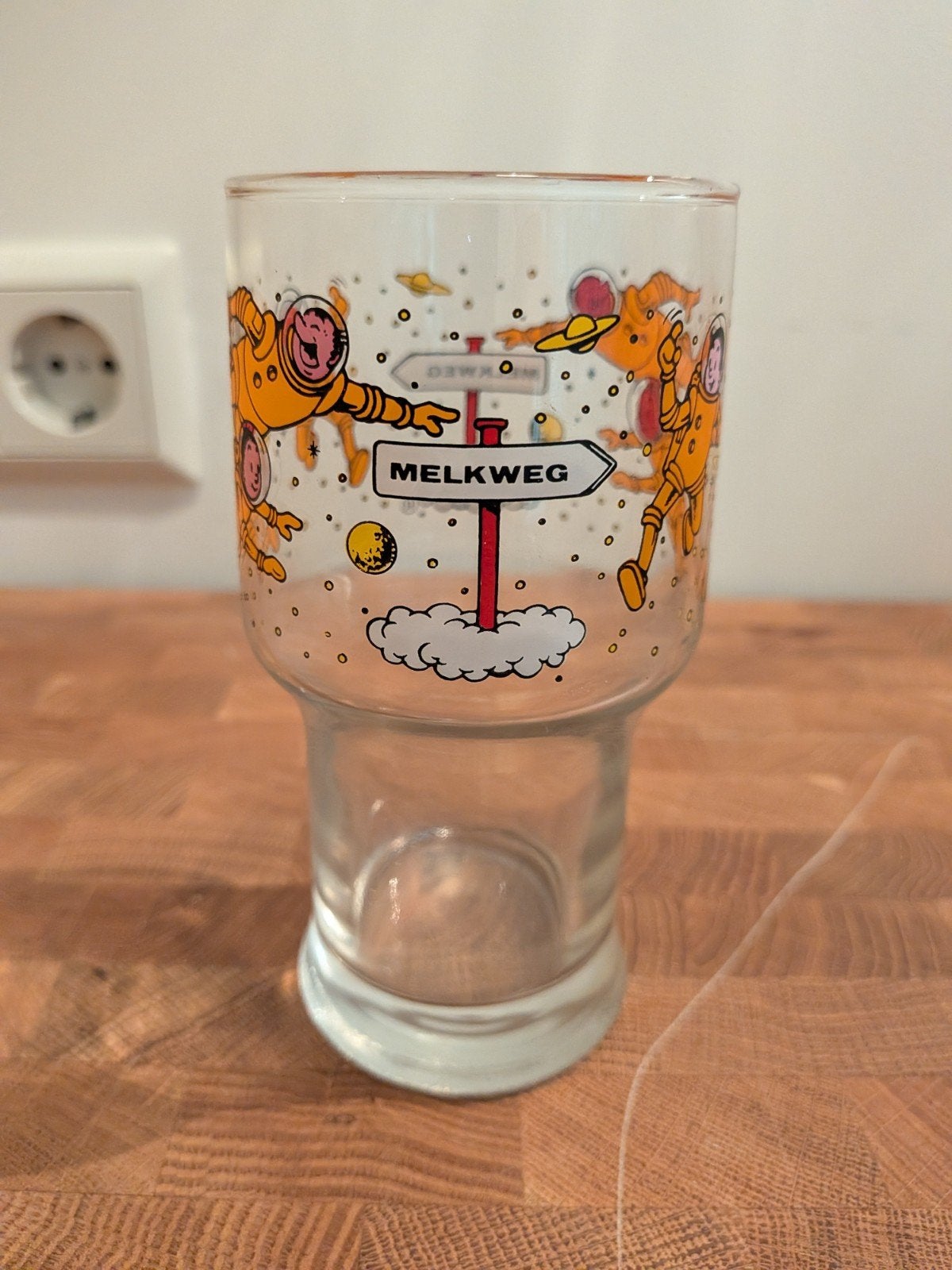 Vintage Suske en Wiske Melkweg glas, Ophalen of Verzenden