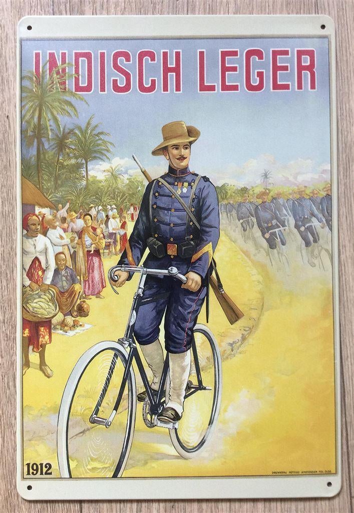 KNIL Nederlands Indie Indisch Leger Metalen Wandbord, Verzenden, Landmacht, Nederland, Foto of Poster