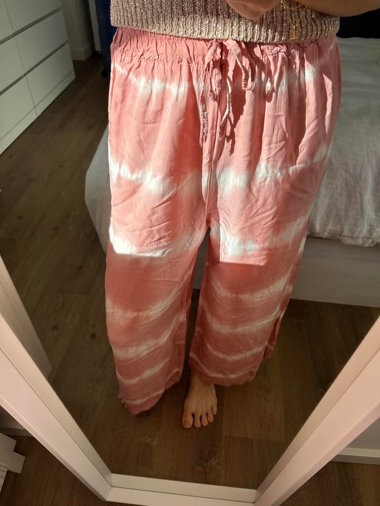 Roze broek met tie-dye patroon, Ophalen of Verzenden, Roze, Maat 36 (S), Lang