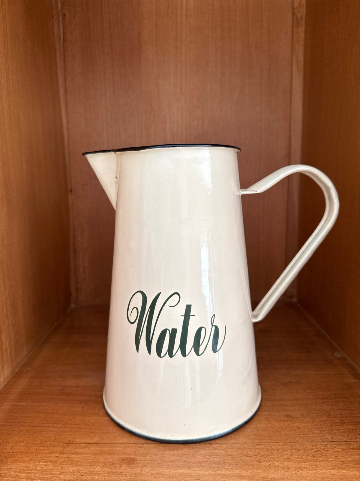 Vintage geëmailleerde waterkan met opschrift 'Water', Ophalen