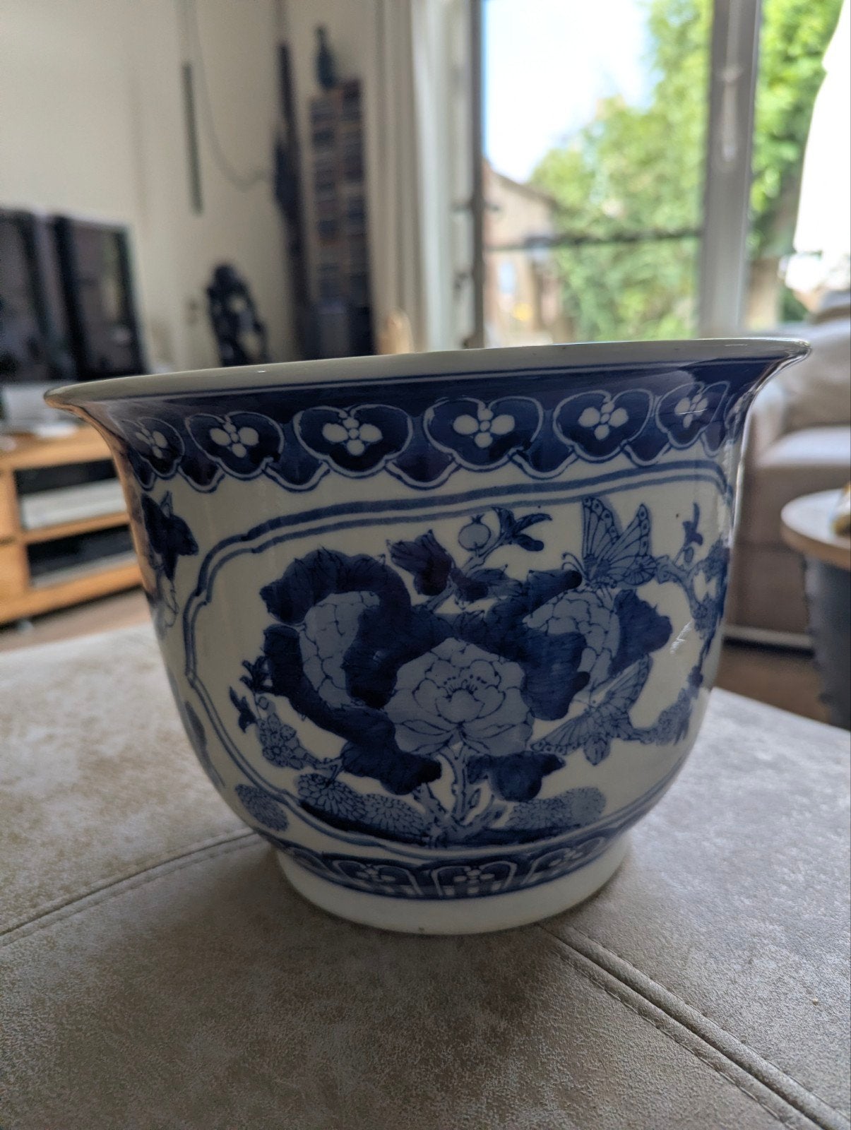 Bloempot Chinees porselein 20e eeuw., Antiek en Kunst, Ophalen
