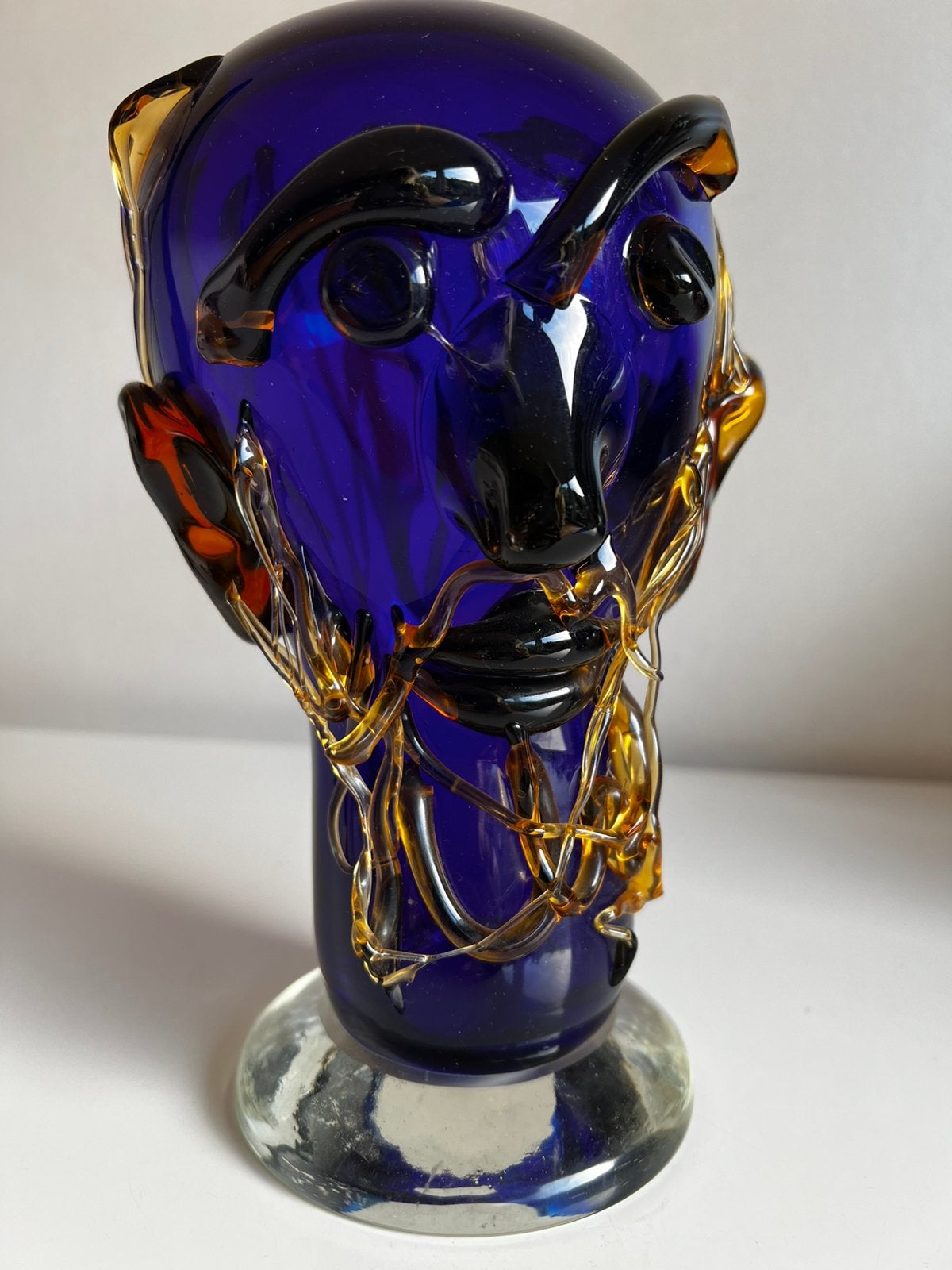 Vintage Murano Italy Kubistische Glazen Buste Pablo Picasso, Ophalen of Verzenden