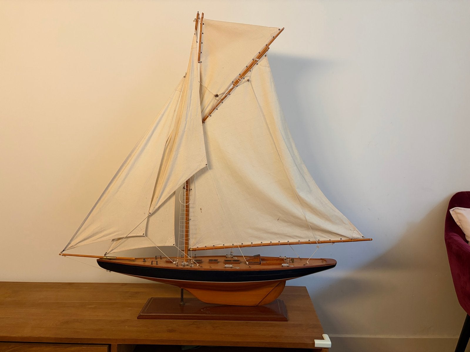 Gedetailleerd Zeilboot Model - Houten Schaalmodel, Hobby en Vrije tijd, Ophalen, Gebruikt, Groter dan 1:32, Overige merken