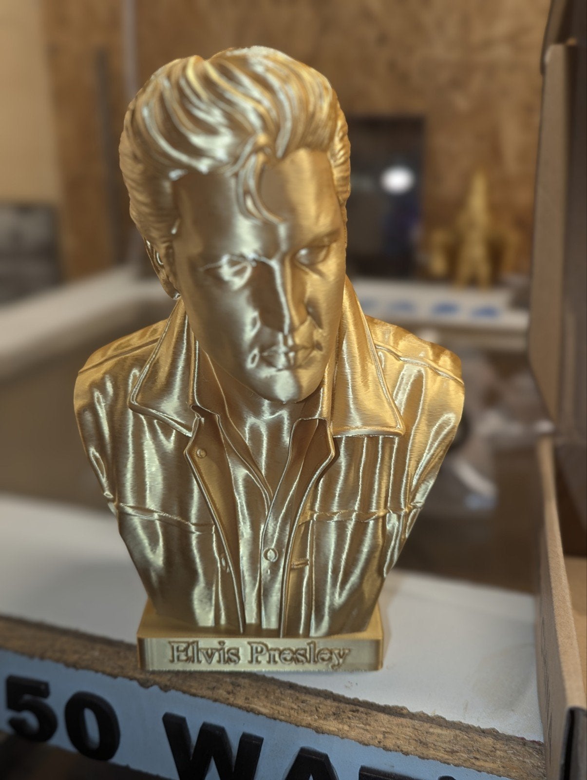 Gouden Elvis Presley Buste - Uniek Decoratiestuk, Verzamelen, Ophalen of Verzenden
