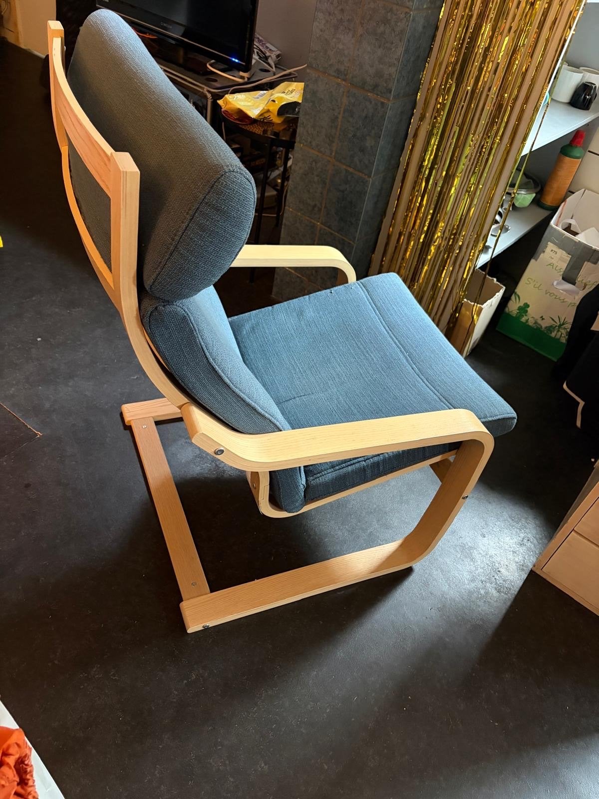 IKEA Poäng stoel - Comfortabele fauteuil, Huis en Inrichting, Stoelen, Ophalen, Blauw, Zo goed als nieuw, Eén