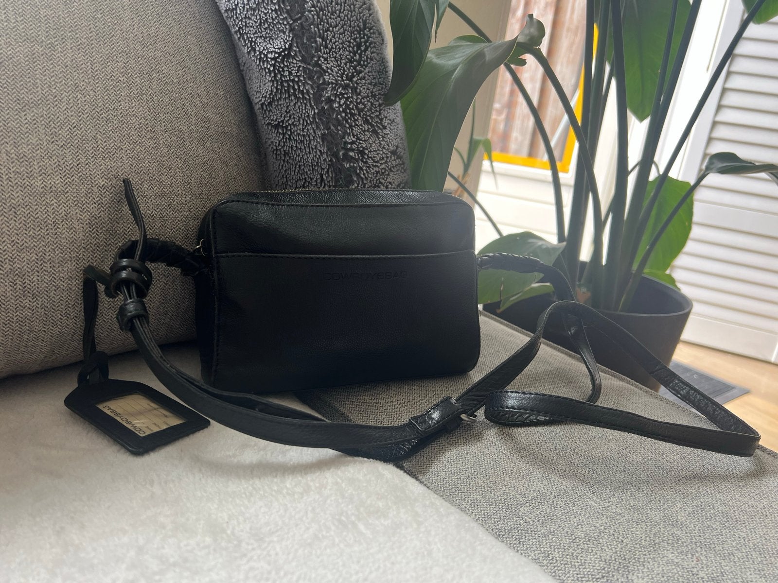 Leren Cowboysbag Schoudertasje Zwart - Zo goed als nieuw, Ophalen of Verzenden, Zo goed als nieuw, Zwart, Schoudertasje
