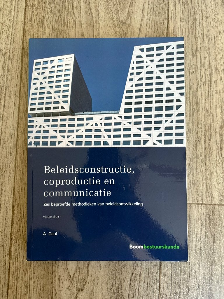 Beleidsconstructie, coproductie en communicatie, Ophalen of Verzenden, Alpha, Zo goed als nieuw, HBO