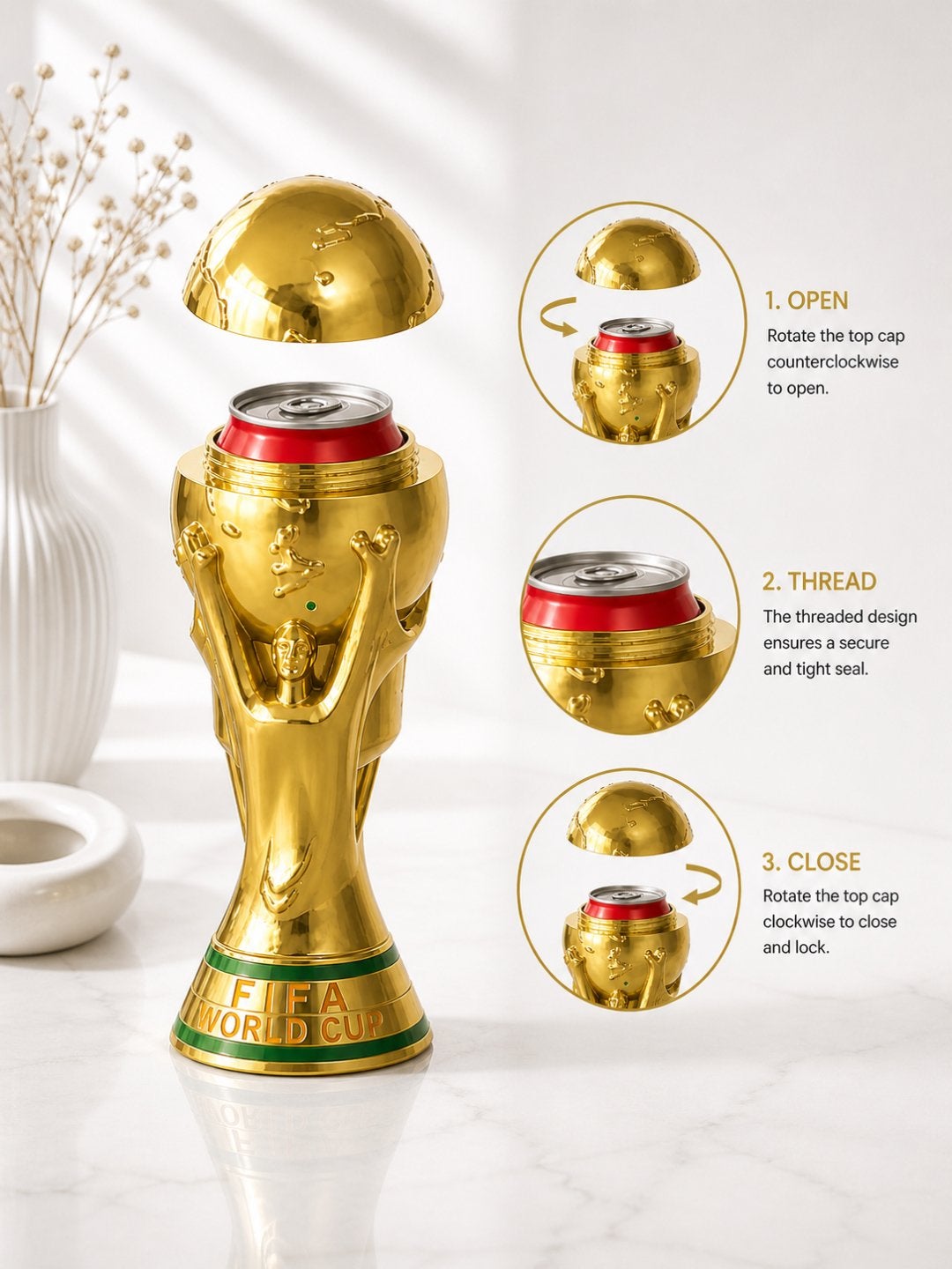 WK Beker 2026 Blikjeshouder - Gouden Trofee Design, Overige stijlen, Nieuw, Ophalen of Verzenden, Goud