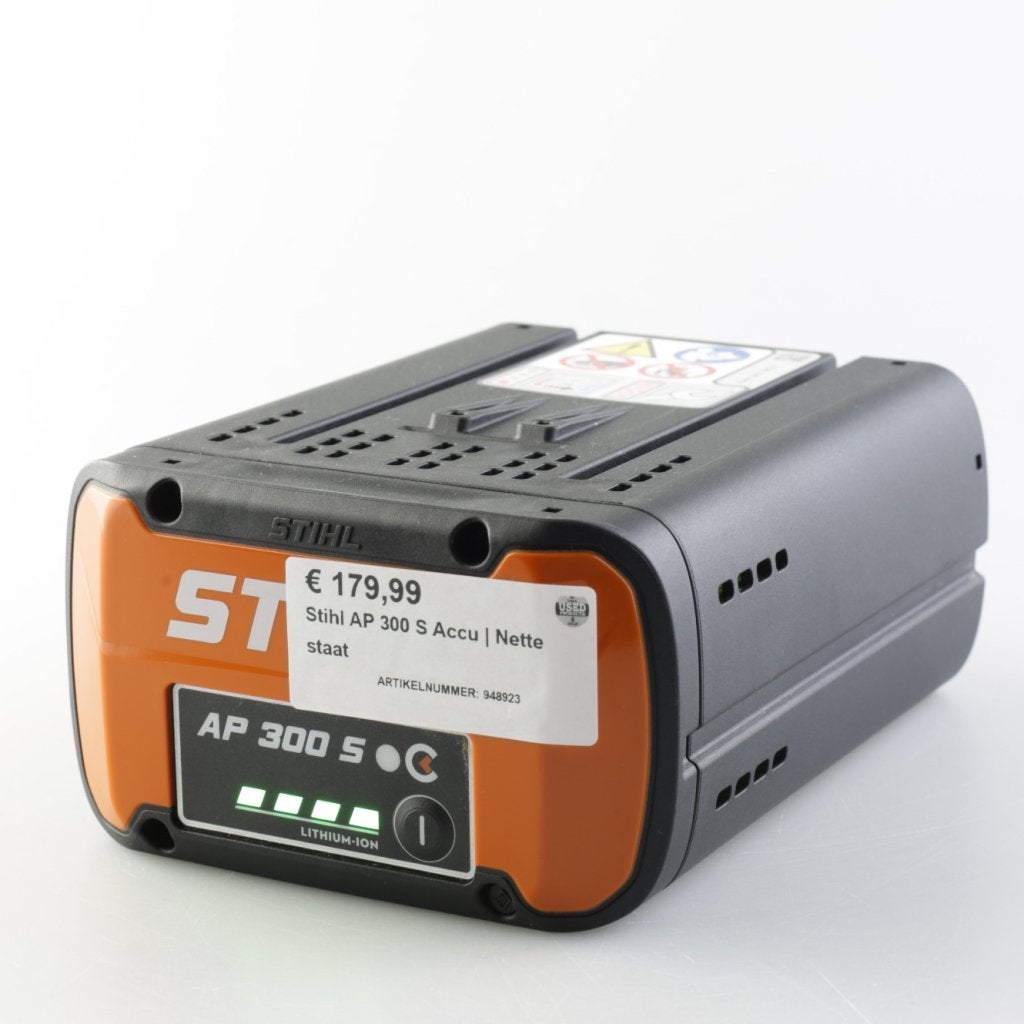 Stihl AP 300 S Accu | Nette staat, Stihl, Zo goed als nieuw, Support@stihl.com, Tihl Inc., 536 Viking Dr, Virginia Beach, 
VA 23452
USA